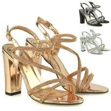 Womens Block Heel Strappy