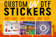 Custom UV 3D DTF Stickers Ready Apply Personalised Transfers Acrylic Wholesale