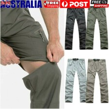 Men's Pants Convertible Zip Off Shorts Quick Dry Hiking Camping Cargo Trousers