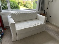 IKEA Hagalund Cream /White Two Seater Sofa Bed In Good Condition
