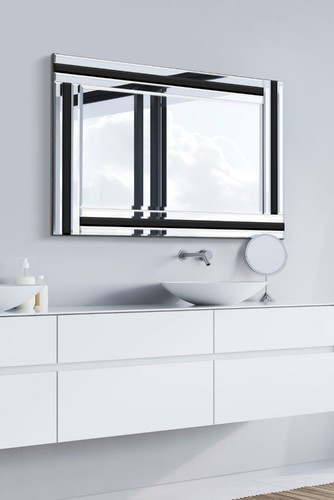 Large mirror black and - black,