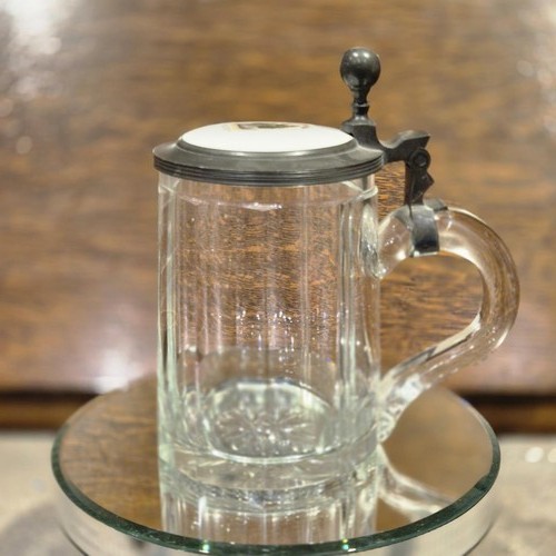 Antique glass beer - stein, with