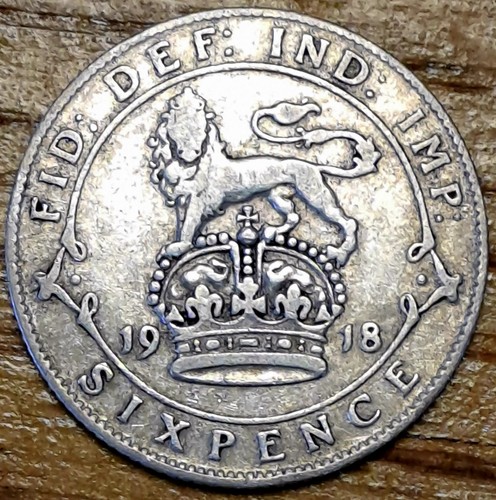 1918 king george sixpence 6d - 1918, v
