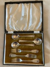 6 Elkington Silver Plate Soup Spoons plus 6 Silver Plate Forks
