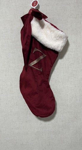 Red bow alphabet stocking - red,