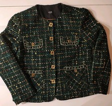 Fendi Women's Tweed Blazer Size Medium Thrifted