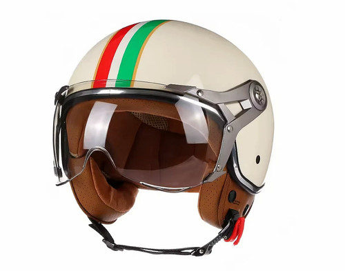Open face retro motorbike - face,