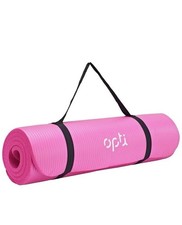 Opti 12mm NBR Yoga exercise Mat With Carry Strap-Pink