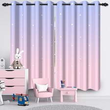 Ombre Blackout Curtains for Girls Bedroom Living Room Gradient Purple to Pink...