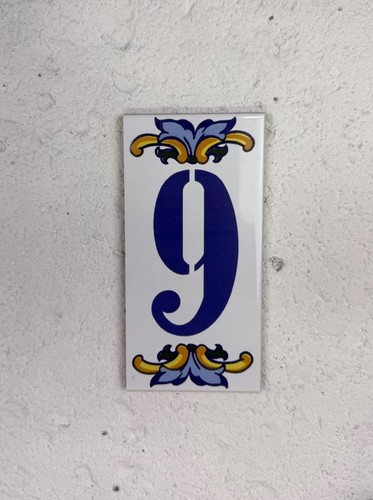 Vintage spanish ceramic number - vintage,