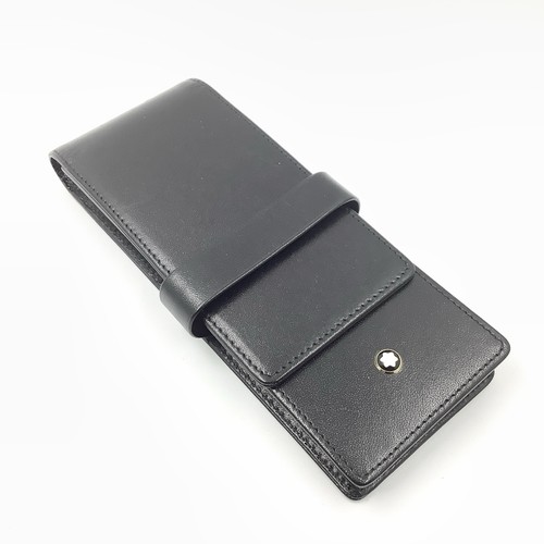 Montblanc black leather pen - leather,