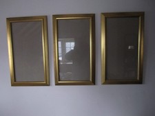 3 x large gold framed picture frames 61.5cm x 36cm