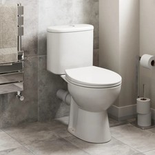 Close Coupled Rimless Toilet Dual Flush Soft Close Seat Modern Oval Bathroom