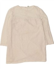 JACK WILLS Womens Long Sleeve Tent Dress UK 14 Medium White Floral Cotton DA07