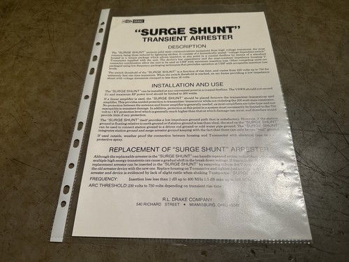 Drake surge shunt - drake, "surge