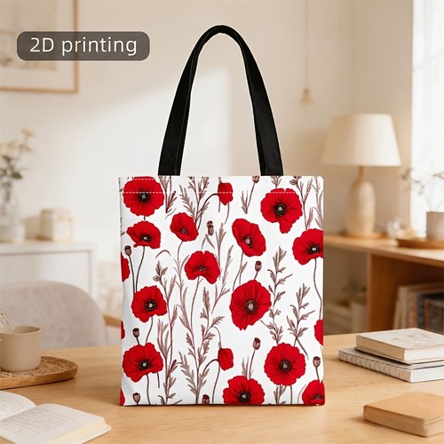 Red poppy print crossbody - red,