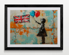 Banksy Style Red Balloon Girl