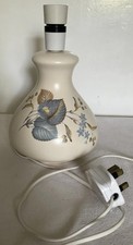 Lovely Collectable Axe Vale Pottery, Devon Table Lamp Blue Floral Pattern