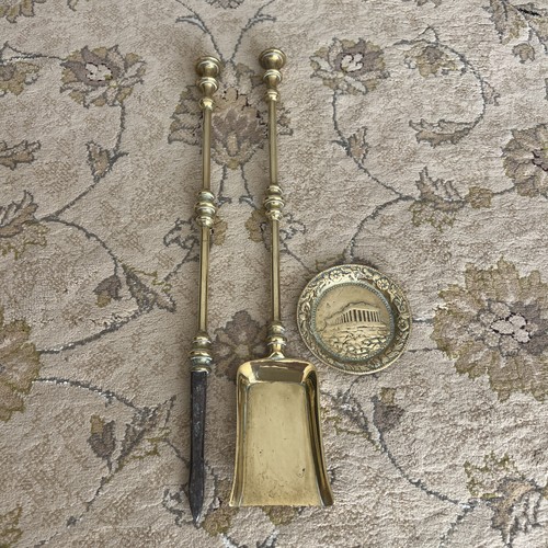 Brass fire tools dish - tools, &