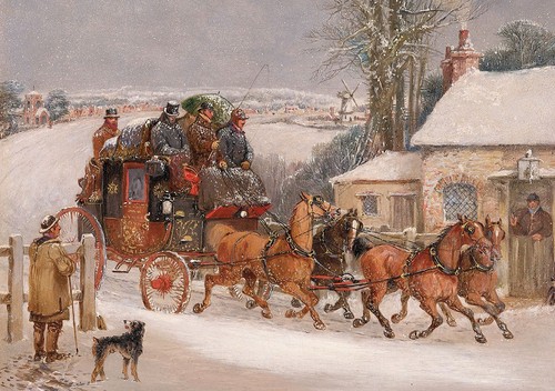 Mail coach horse - mail, christmas