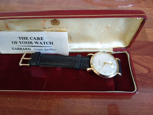 Garrard 9ct mens - manual, wind