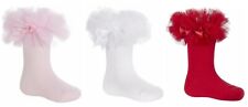 New Baby Girls Spanish Romany Frilly Tutu & Bow Detail Cotton Rich Socks