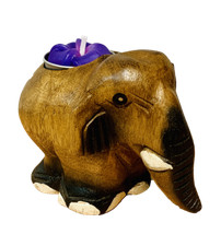 Wooden Elephant Tea Light