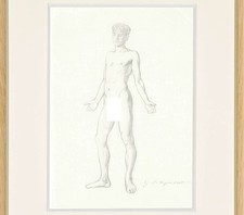 Leyendecker style male nude vintage drawing gay academic art deco american