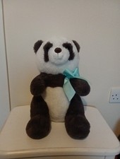 Asda Panda Bear Red Ribbon Bow