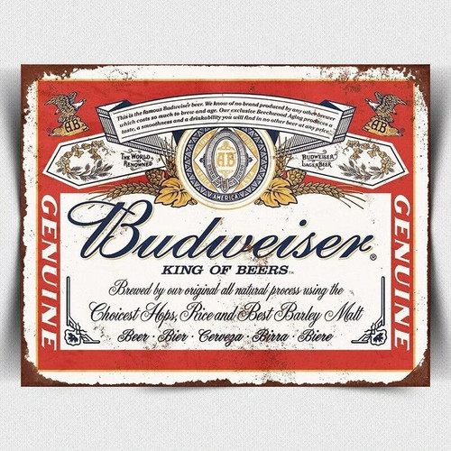 Budweiser beer metal sign - budweiser, wall