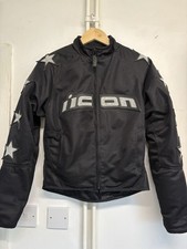 ICON "Hooligan 5-4" Motorcycle Jacket - Black / Silver Stars
