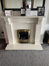 Cream marble fire - marble, surround
