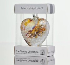The Sienna Collection Glass Friendship Heart Hand Craft Hanging Ornament 8cm