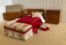 Dolls House Furniture - Vintage Barton/Lundby/Galt  Bedroom Set