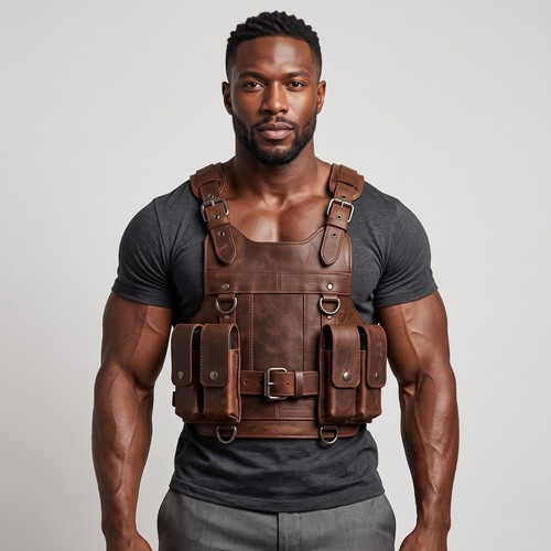 Handmade leather chest rig - handmade,