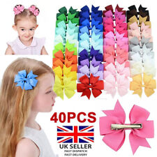 20/40PCS Baby Girls kids Ribbon Bow Alligator Hair Clip Bows Clips School Pair