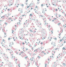 Job Lot Offer 6 Rolls £34.99 Featherton Red/blue print Damask wallpaper FD25400