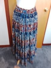 Used Ladies Summer 3xl Plus Size Elasticated Waist Midi Skirt Multi Color