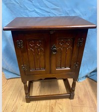 stunning Small carved oak cabinet
