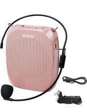 SHIDU Rechargeable Mini Voice Amplifier with Wired Microphone Headset Waistband