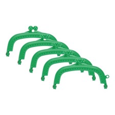 5Pcs Plastic Purse Frame,3.3" Retro Arch Kiss Lock Clasp Frame Embossed,Green