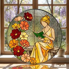 Girl Reading Book Stained