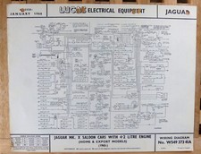 Original LUCAS Jaguar MK X 4.2 Wiring Diagram 1965-W54937341A
