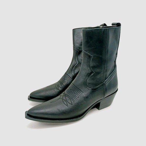 Zara leather cowboy ankle - zara,