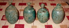set of 4 miniature Egyptian stone carved canopic jars