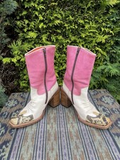 Vintage 90s R. Soles Judy Rothchild Mid Calf Leather Womens Cowboy Boots  EU39