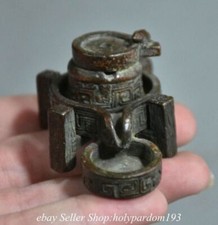 1.4" Old Chinese Purple Bronze
