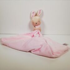 TU @ SAINSBURY'S PINK & WHITE STRIPEY BUNNY RABBIT BABY COMFORTER BLANKET TOY