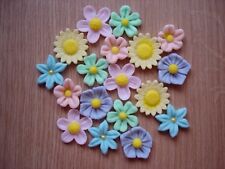 PASTEL Edible Sugar Paste Flowers Cup Cake Decorations Toppers, birthday