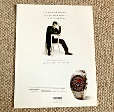 SEIKO KINETIC SPORTURA - FRAMEABLE COLLECTIBLE ORIGINAL CLASSIC WATCH ADVERT